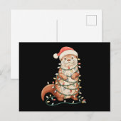カワウソ クリスマス アニマル クリスマスイルミネーション サンタ帽子 (正面/裏面)