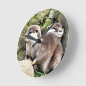 カワウソ ラウンド壁時計 (傾斜)