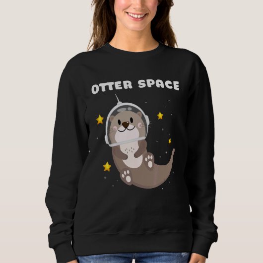 カワウソ 宇宙 宇宙飛行士 天文学 科学 スウェットシャツ (正面)