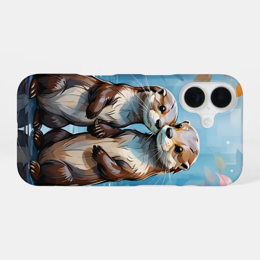 カワウソ iPhone 16ケース (裏面横)