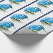 カワウ素晴らしジ絵画の鳥の巻きストライプ部分 ラッピングペーパー (角)