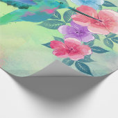 カワカッコいいイイトレンディーの水色ハチドリフローラ ラッピングペーパー (角)