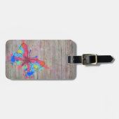 カワカッコいいイイ水彩(ばちゃばちゃ)跳ねるヴィンテージ ラゲッジタグ (正面横)