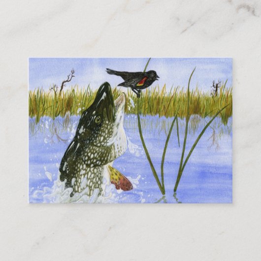 カワカマスの名刺のテンプレート 名刺 (正面)