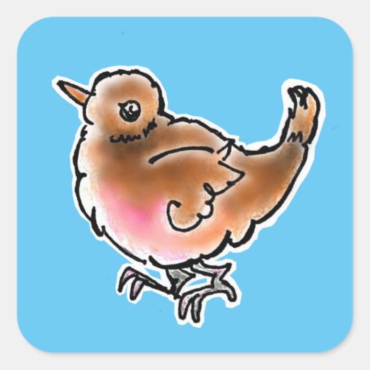 カワガラスちゃんスクエアシール スクエアシール (正面)