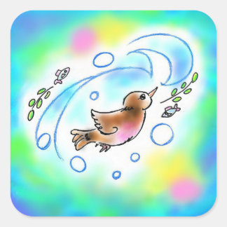 カワガラスちゃんスクエアシール スクエアシール
