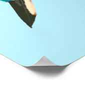 カワセキドリ青い水色 ポスター (角)