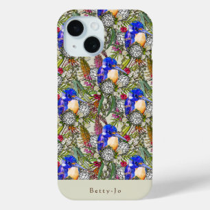 カワセミとオーストラリアの在来花 iPhone 15ケース