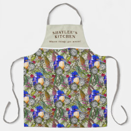 カワセミと先住民オーストラリアの花 エプロン