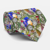 カワセミと先住民オーストラリアの花 ネクタイ (ロール)