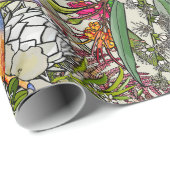カワセミと先住民オーストラリアの花 ラッピングペーパー (ロールコーナー)