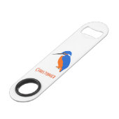 カワセミのデザインはちょうど名前を加えます スピード栓抜き (正面アングル)