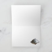 カワセミのモノグラム、黒い青いサファイア ノートカード (内部)