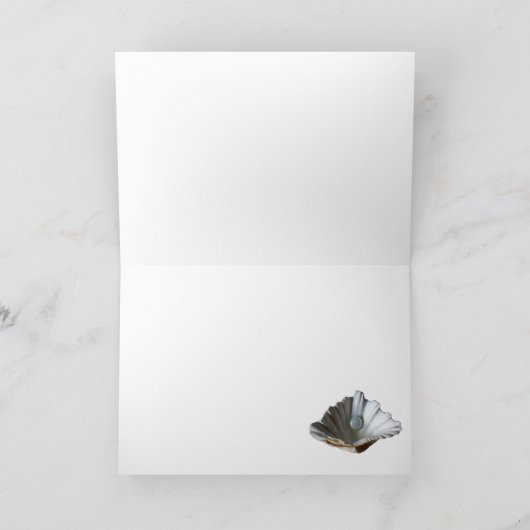 カワセミのモノグラム、黒い青いサファイア ノートカード (内部)