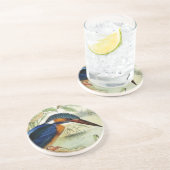 カワセミのヴィンテージの鳥のイラストレーション コースター (側面)