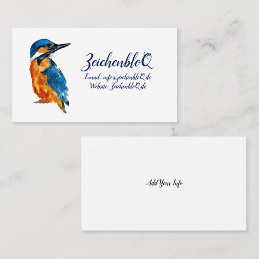 カワセミの水色 名刺 (正面/裏面)