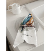 カワセミの静穏 キッチンタオル