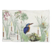 カワセミの鳥のネコヤナギの池の野性生物の枕カバー 枕カバー (裏面)