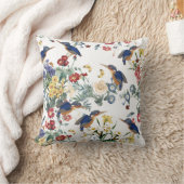 カワセミの鳥の蝶庭の花の枕 クッション (ブランケット)