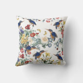 カワセミの鳥の蝶庭の花の枕 クッション (裏面)