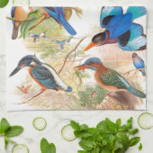 カワセミの鳥の野性生物動物の池 キッチンタオル (折り畳み)