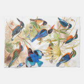 カワセミの鳥の野性生物動物の池 キッチンタオル (横)