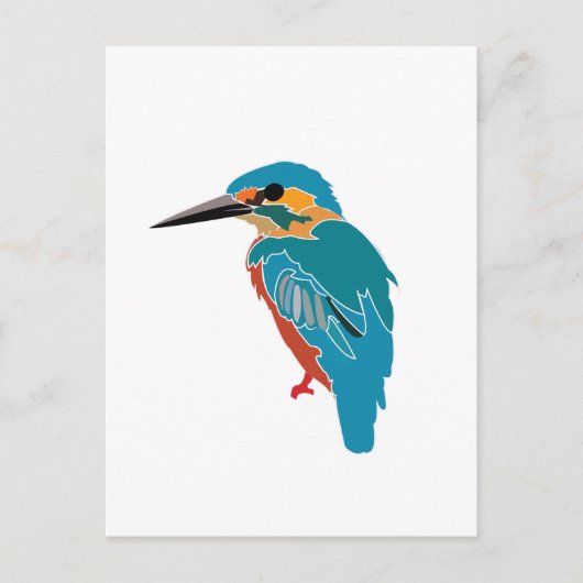 カワセミの鳥アート ポストカード (正面)