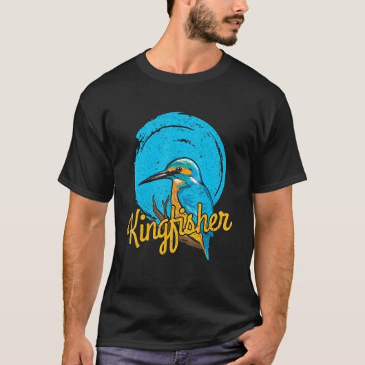 カワセミの鳥デザイン 鳥 Tシャツ (正面)