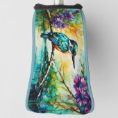 カワセミは水の上に身を寄せた野草 ゴルフヘッドカバー (回転90)