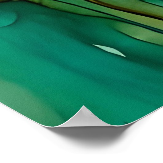 カワセミは水の上に身を寄せた野草 ポスター (角)