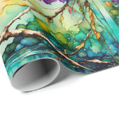 カワセミは水の上に身を寄せた野草 ラッピングペーパー (ロールコーナー)