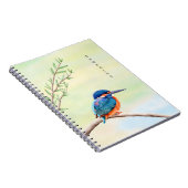 カワセミ水色ブルーオレンジバードスモール ノートブック (右側)