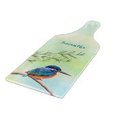 カワセミ水色ブルーオレンジバード カッティングボード (角)