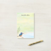 カワセミ水色ブルーオレンジバード ポストイット (デスク上)