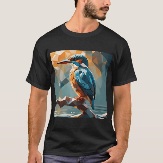 カワセミ デジタルアート Tシャツ (正面)