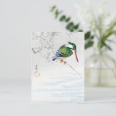 カワセミ – Ohara Koson - Bird Artヴィンテージ ポストカード (スタンド正面)