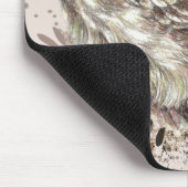 カワフクロウ、水彩鳥自然帳 マウスパッド (コーナー)