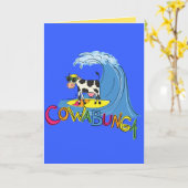 カワブンガカウトサーフィン牛夏のグリーティングカード カード (黄色い花)