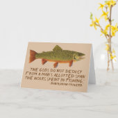 カワマスが付いているユーモアのあるなカード カード (黄色い花)