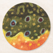 カワマスのはえの魚釣り ラウンドペーパーコースター (正面)