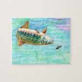 カワマスの囲まれたパズル ジグソーパズル (横)