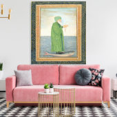 カワ・ヒジール・カーンは魚に乗って、小さな キャンバスプリント (インサイチュ (リビング))