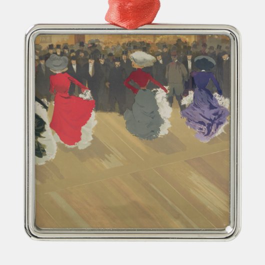 カンカンを踊っている女性 メタルオーナメント (正面)