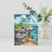 カンカン メキシコ 旅行 ポストカード, カンカン メキシコ アート ポストカード (スタンド正面)