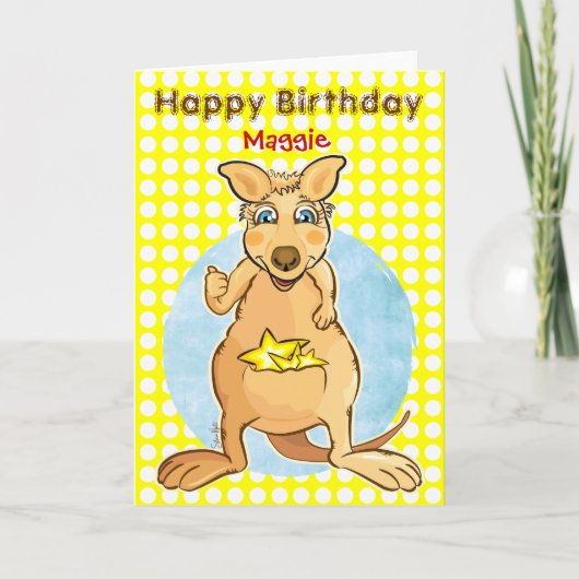カンガカッコいいルー誕生日 – バブルカード カード (正面)