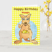 カンガカッコいいルー誕生日 – バブルカード カード (黄色い花)