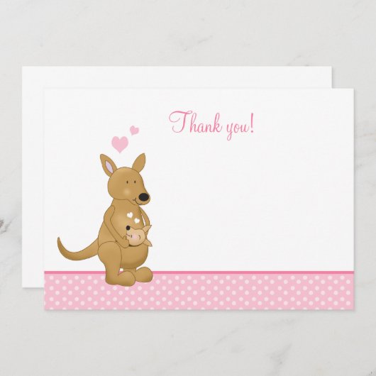 カンガルオモンミーとベビーフラットサンキューノート ノートカード (正面/裏面)