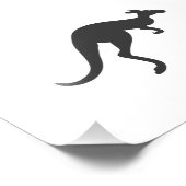 カンガルシルエット – 背景色を選択 フォトプリント            (角)