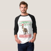 カンガルマメリースおもしろい醜いクリスマスセーターKanga Tシャツ (正面フル)