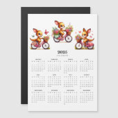 カンガルーお洒落自転車2025マグネットカレンダー (正面/裏面)